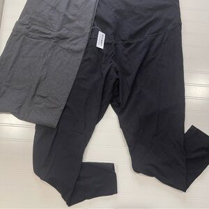 Old Navy Maternity Pants Leggings Womens XXL Black Gray 2 Pack Jersey Stretch T4